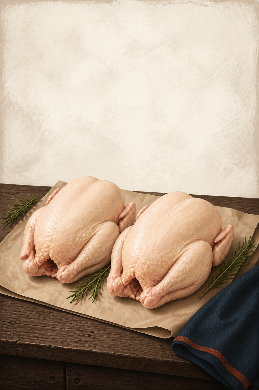 Fresh dressed broilers prepared for collection